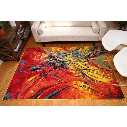 Wrought Studio Thalia Red/Yellow/Blue Rug & Reviews Wayfair